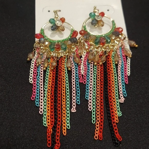 STELLA & RUBY CHANDELIER CHAIN EARRINGS - Picture 8 of 8